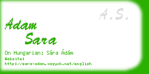 adam sara business card